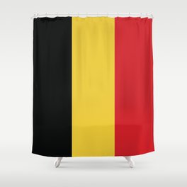 Belgium Flag Print Belgium Country Pride Patriotic Pattern Shower Curtain
