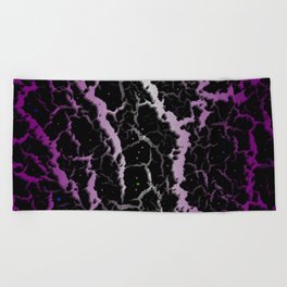 Cracked Space Lava - Purple/White Beach Towel