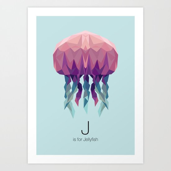J is for Jellyfish Art Print