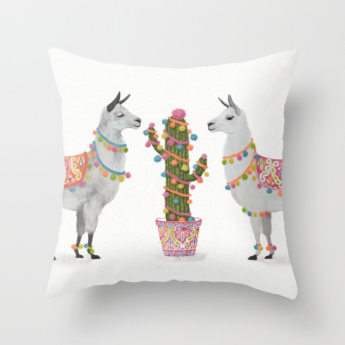 llamas Throw Pillow