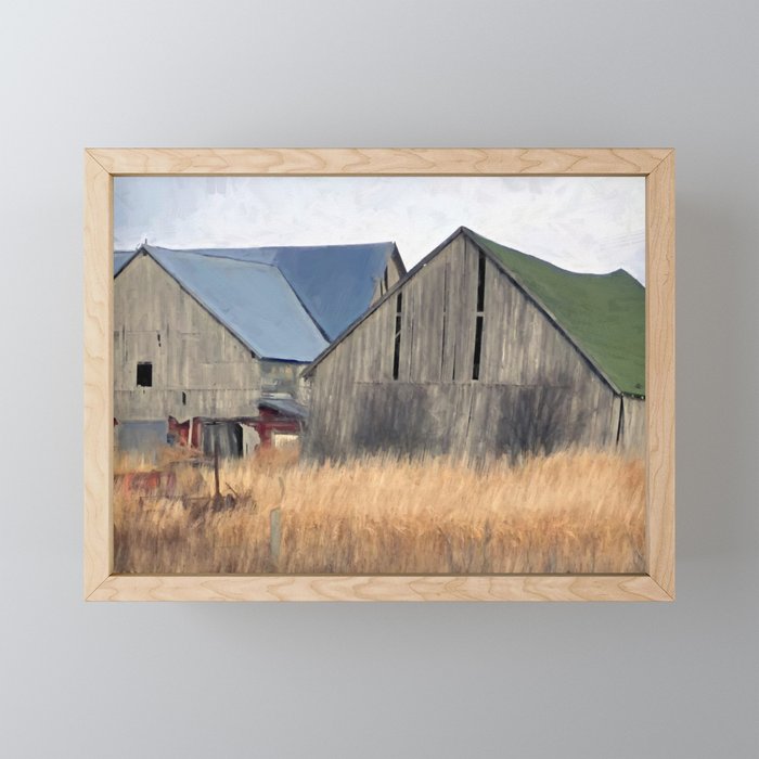 Old Barns Framed Mini Art Print