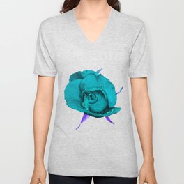 turquoise rose V Neck T Shirt