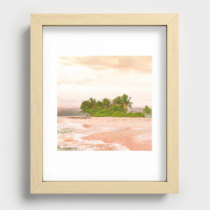 desert island impressionism painted realistic scene Recessed Framed Print