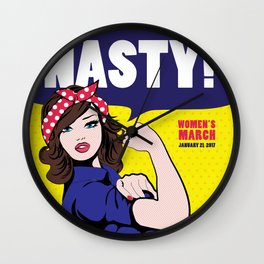 The Future is NASTY! (Women's March 2017) Wall Clock