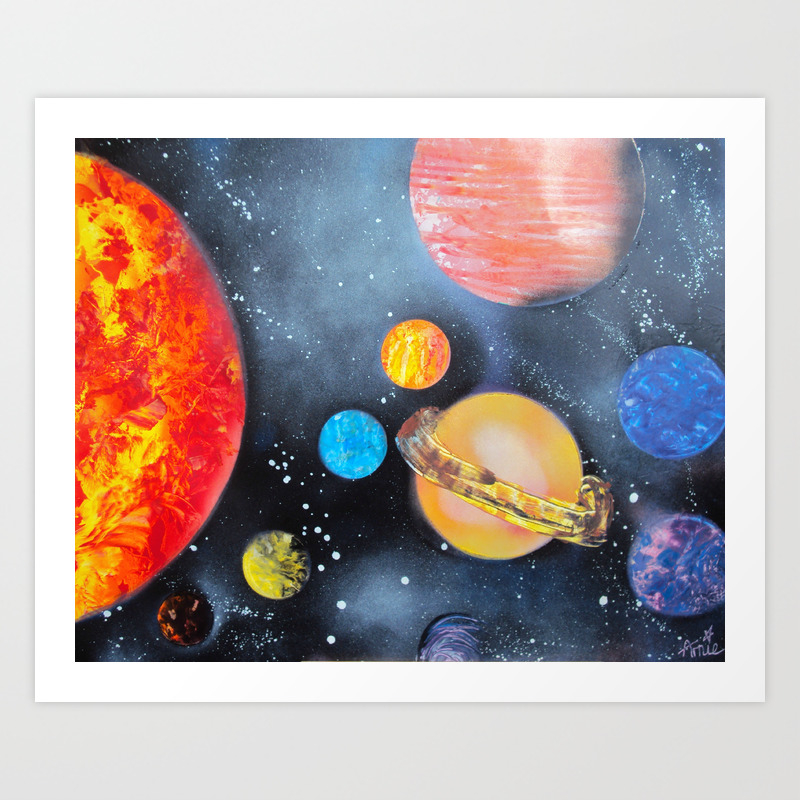 Spray Paint Art Solar System Art Print By Arniesartwork Society6