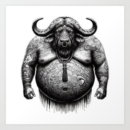 Egyptian yakuza buffalo in Japan Art Print