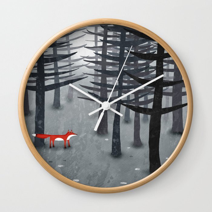 The Fox and the Forest Wall Clock