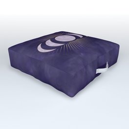 Witchy Purple Moon Phases Outdoor Floor Cushion