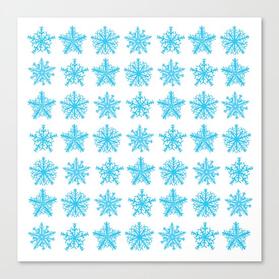 Sky Blue Star Pattern Canvas Print