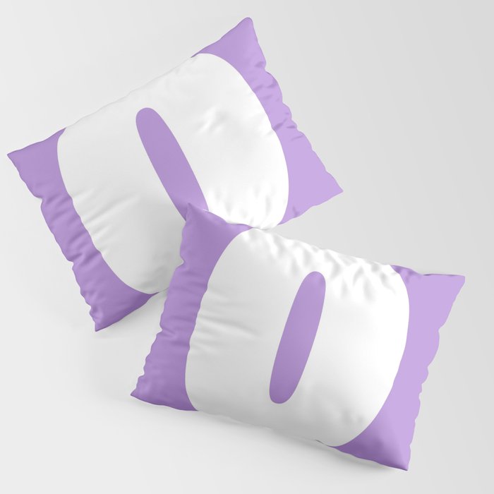 0 (White & Lavender Number) Pillow Sham
