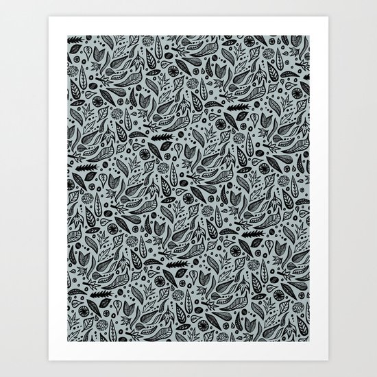 Dark Leaves Art Print