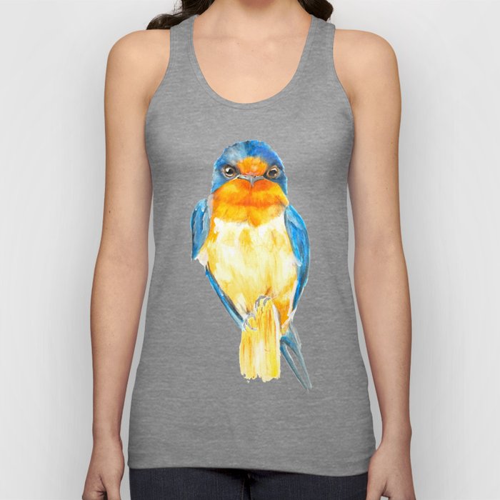 Barn Swallow - Andorinha - orange and blue - bird - illustration Tank Top