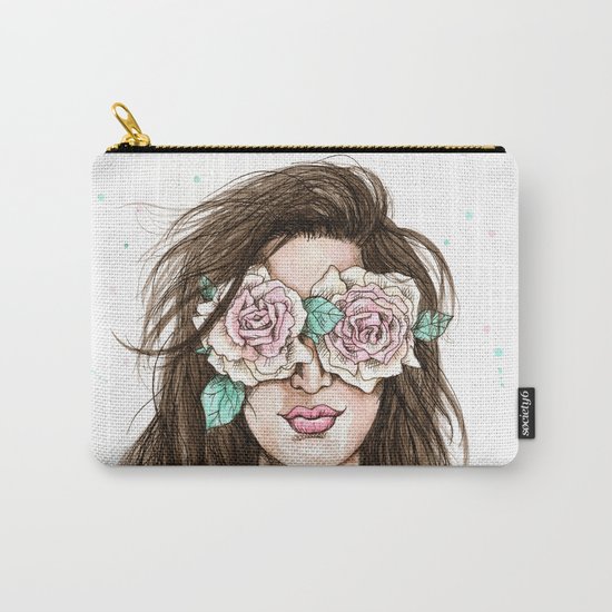 white roses in their eyes (female version) Carry-All Pouch