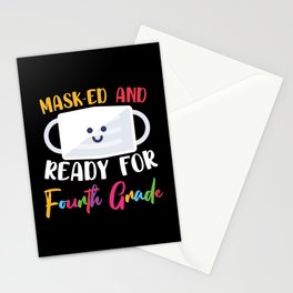 Masked And Ready For Fourth Grade Stationery Card