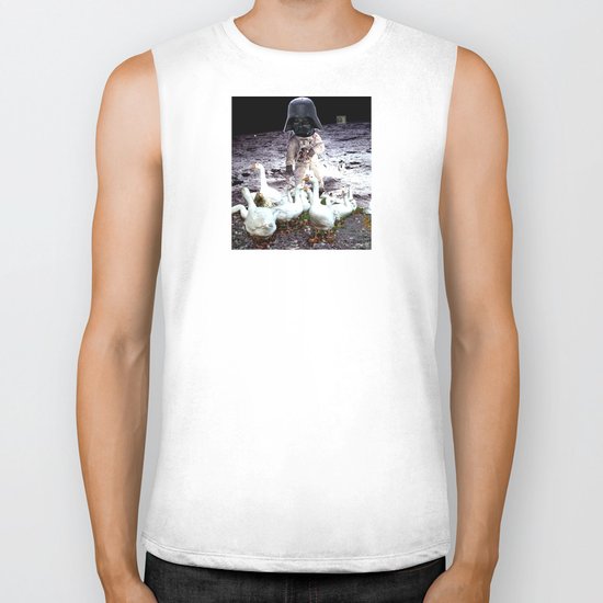 Goats Peter guards goose on the moon... Biker Tank