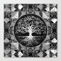 Tree of life - Gray scale Gemstone Leinwanddruck
