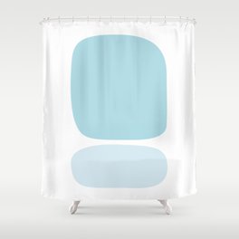 Blue & White Mid Century Modern Abstract Shower Curtain