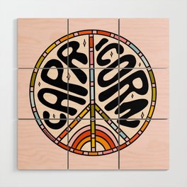 Capricorn Peace Sign Wood Wall Art