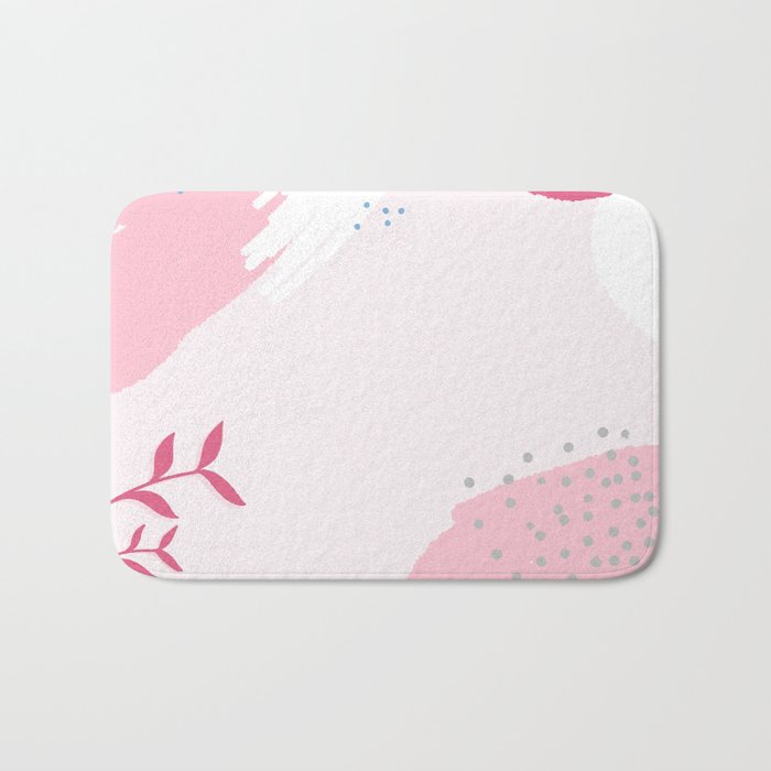 Awyrbinc - Bright Modern, Abstract Painting in Pink and Rose Bath Mat