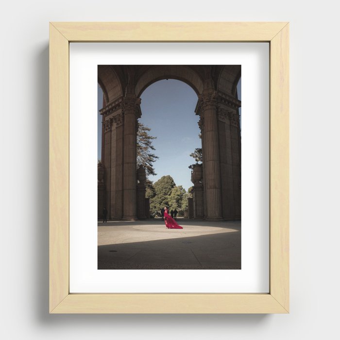 Lady in Red Recessed Framed Print