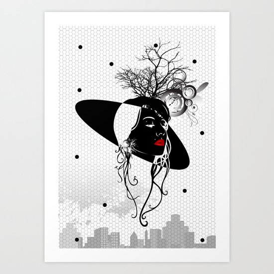 mysterious woman Art Print