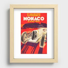 Vintage Racing Poster - Monaco Grand Prix 1930 Recessed Framed Print