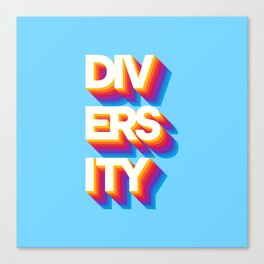 Diversity Retro Rainbow Canvas Print