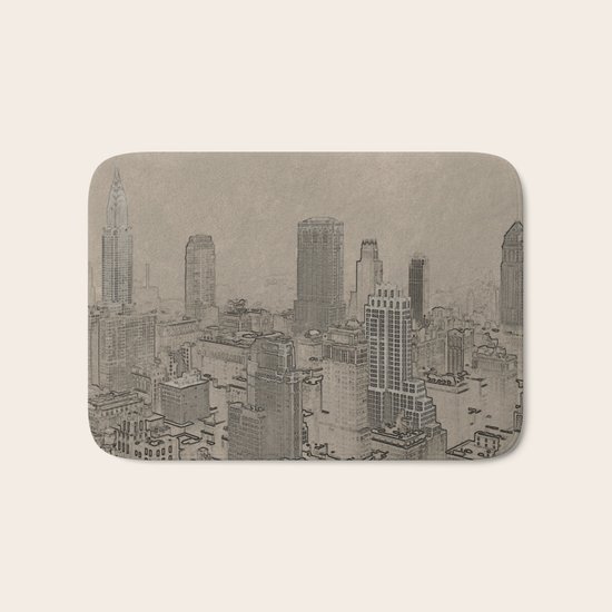 Old Cityscape Bath Mat