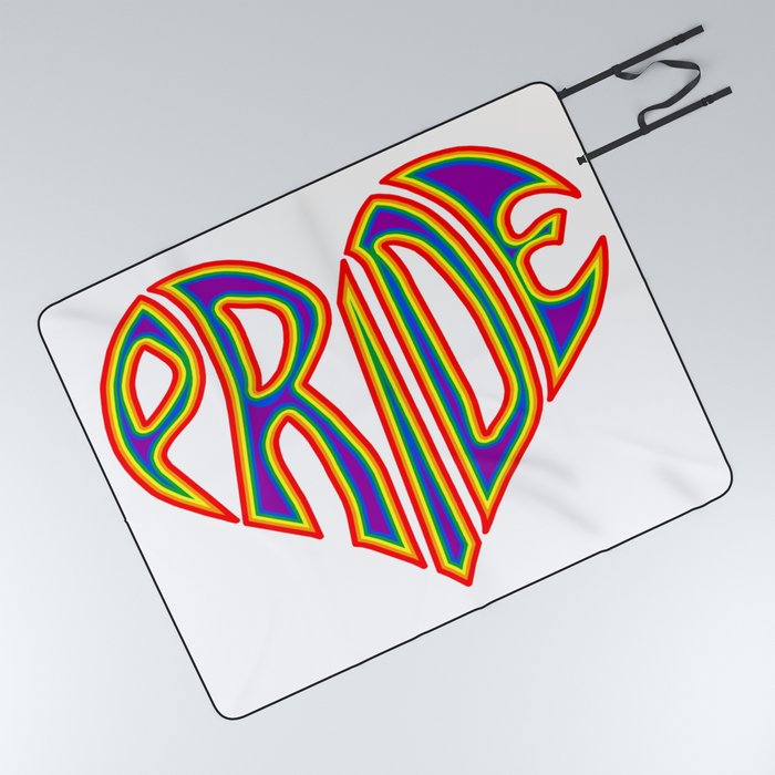Rainbow Pride Heart Picnic Blanket