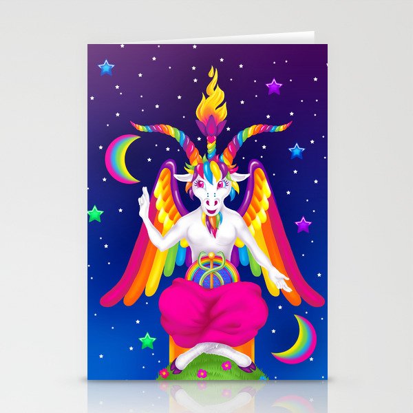 1997 Neon Rainbow Baphomet Stationery Cards