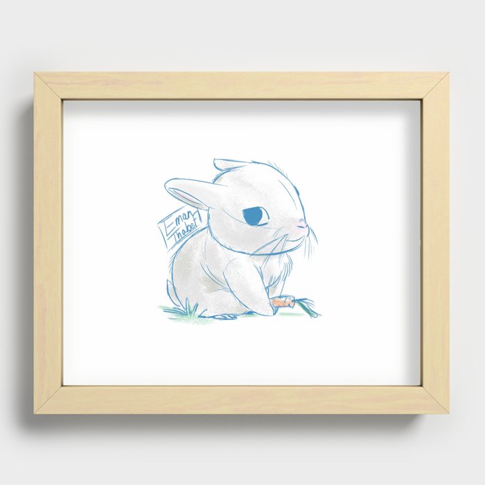 Baby Rabbit drawing Recessed Framed Print