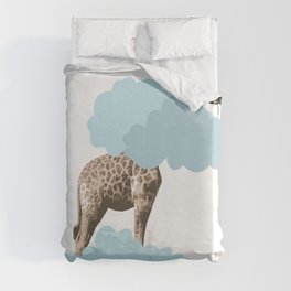 Giraff in the clouds . Joy in the clouds collection Duvet Cover