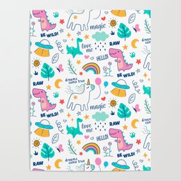 kids Poster | Kids, Sweet, Cool, Typography, Illustration, Watercolor, Graphicdesign, Pattern, Oil, Digital 