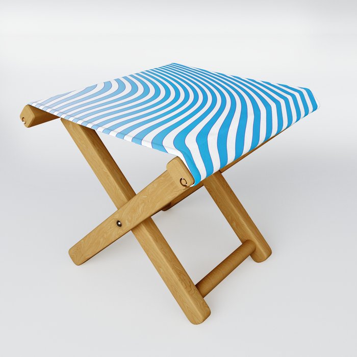 Abstract Blue Stripes. Folding Stool