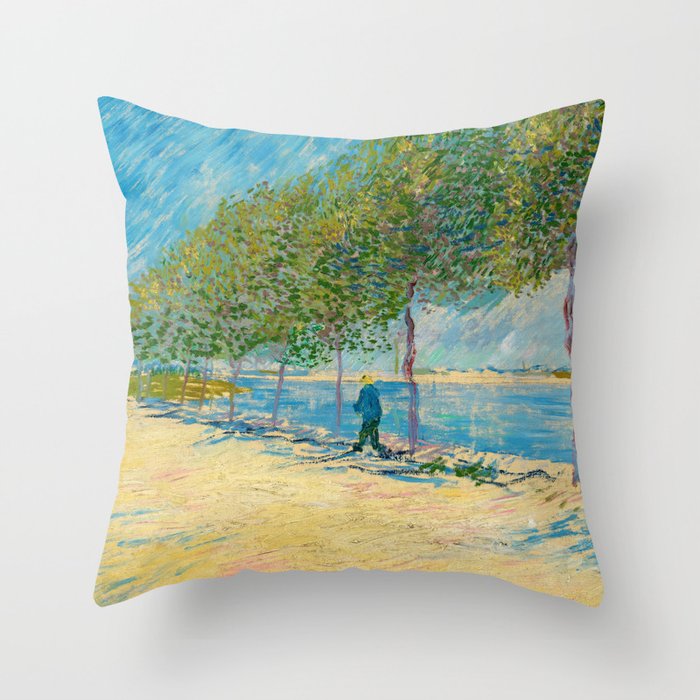 By the Seine, 1887 by Vincent van Gogh Throw Pillow