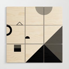 Fête No. 2 Geometric Monochrome Wood Wall Art