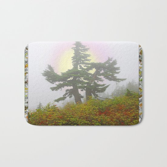 TSUGA MERTENSIANA IN AN AUTUMN CLOUD Bath Mat