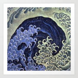Hokusai, feminine wave Art Print