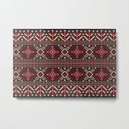 Ukrainian Folk Pattern in Red Metal Print | Graphicdesign, Folkart, Eastern, Oriental, Easterneuropean, Ukraine, Ukrainian, Turkish, Embroidery, Folk 