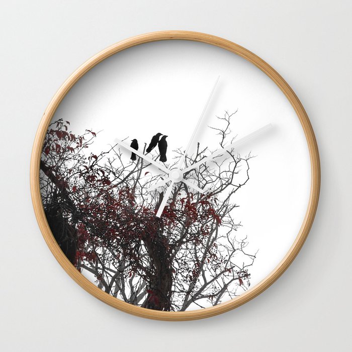 Three Crows Wall Clock