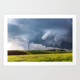 Twins - Two Tornadoes Touch Down Near Dodge City Kansas Art Print