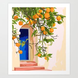 Wherever you go, go with all your heart | Summer Travel Morocco Boho Oranges | Architecture Building Art Print