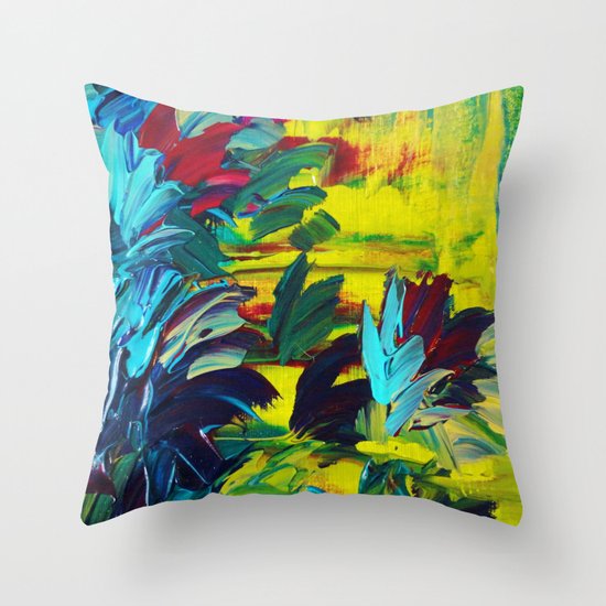 FLORA - Gorgeous Lemon Lime Citrine Chartreuse Floral Bouquet Garden Flowers Colorful Nature Beauty Throw Pillow
