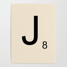 Scrabble Lettre J Letter Poster