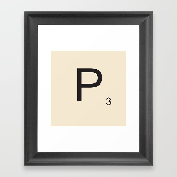 Scrabble Lettre P Letter Framed Art Print