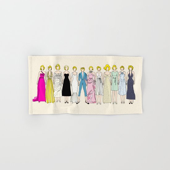 Marilyn Fashion Vintage Retro in Cream Hand & Bath Towel