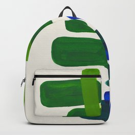 Minimalist Modern Mid Century Colorful Abstract Shapes Phthalo Blue Lime Green Gradient Overlapping Backpack