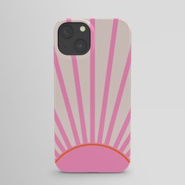 Le Soleil | 01 - Retro Sun Print Pink Aesthetic Preppy Decor Modern Abstract Sunshine iPhone Case