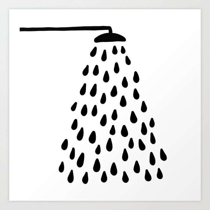 Shower in bathroom Art Print