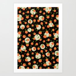 Black tangerine pattern Art Print